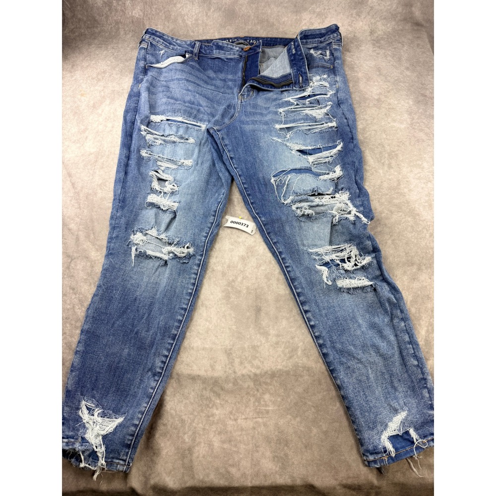 American Eagle Next Level Stretch Distressed Skinny Jeans Blue Womens 24 Regular